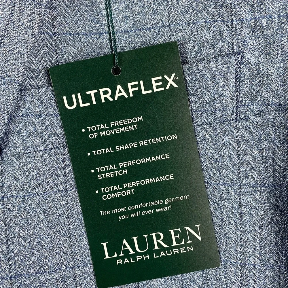 LRL Ralph Lauren Sport Coat Mens 44L Long Wool silk Plaid Blazer $295 NEW